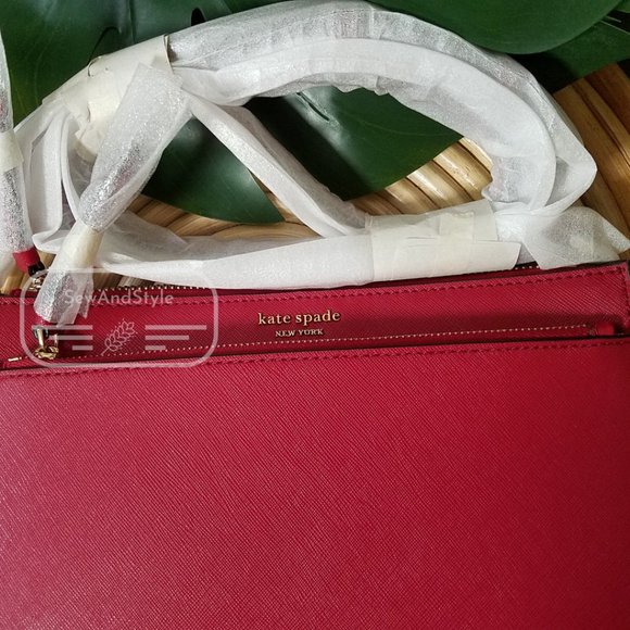 ZIP CROSSBODY KATE SPADE CAMERON ROSSO RED BRAND NEW CLUTCH - Picture 3 of 9